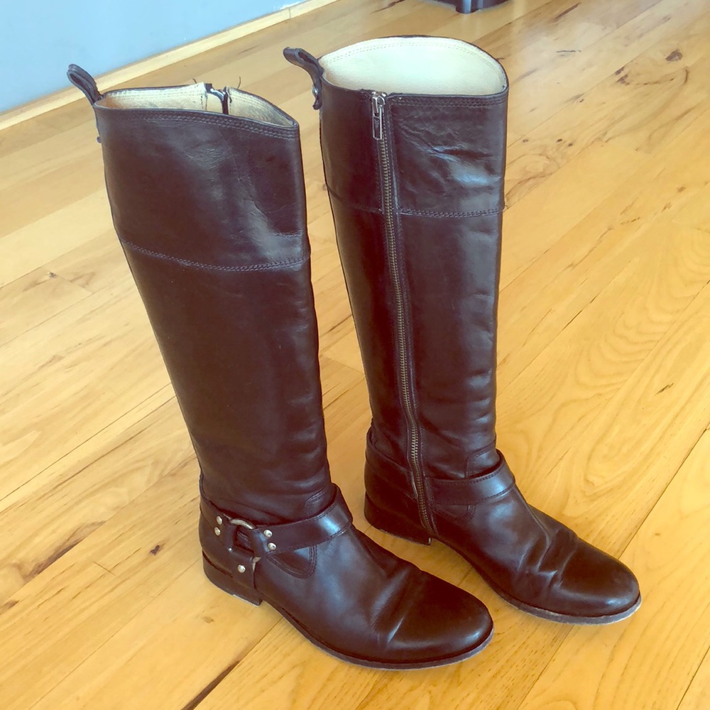 Frye black leather boots